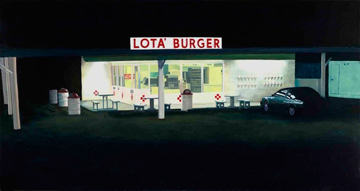 "Lota Burger," an oil painting by Jeffrey L. Neumann